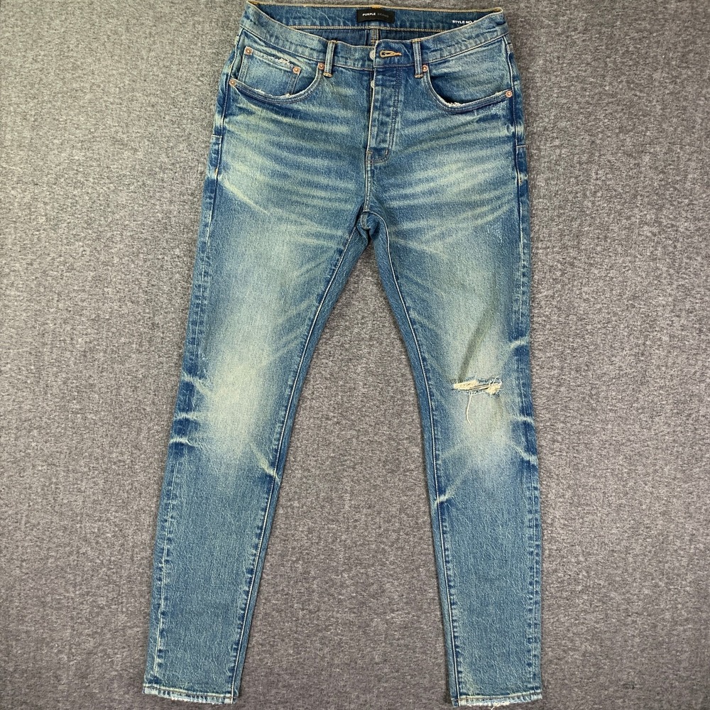 Purple Brand Jeans Men 33x33 Distressed Luxury Streetwear Hype Skinny P001